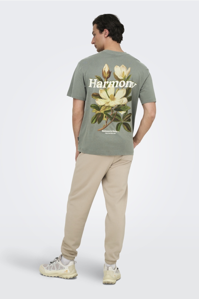 ONSKEANE RLX SS PRINT TEE NOOS 22033620 Castor Gray